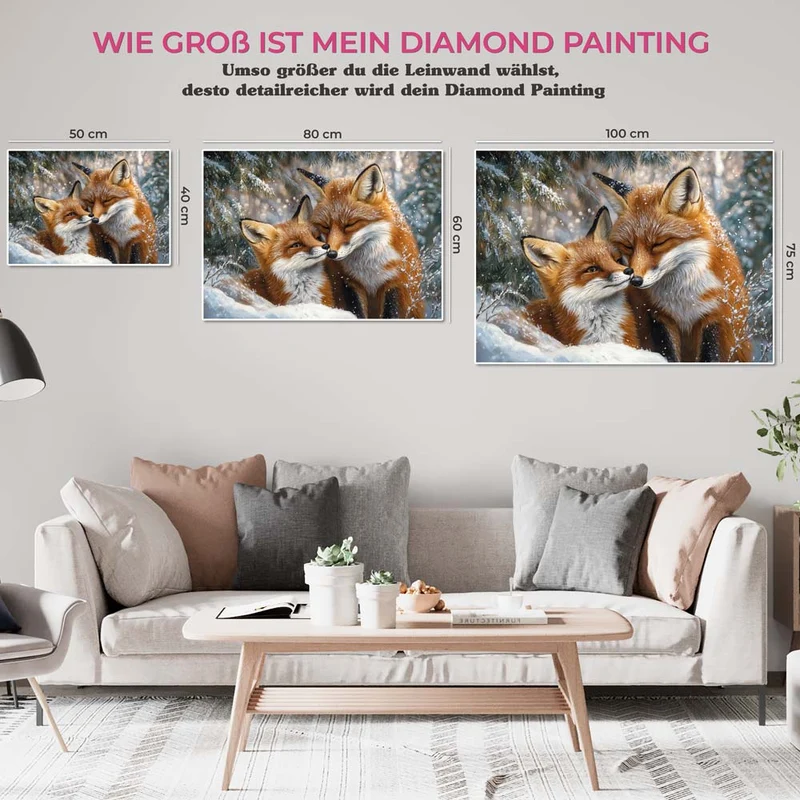 5D Diamond Painting – Füchse im Schnee
