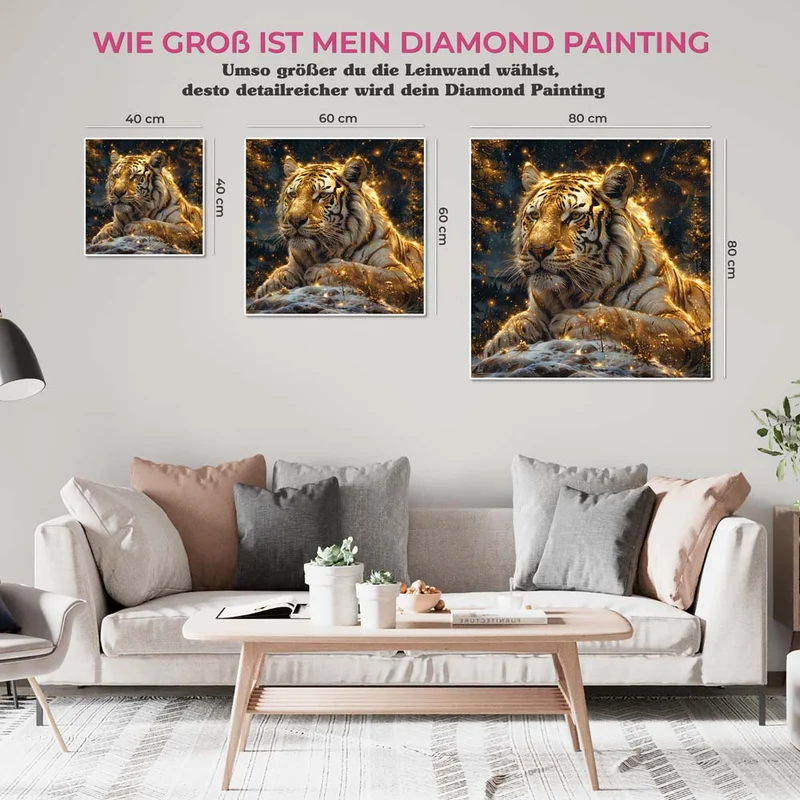 5D Diamond Painting – Tiger im Winterwald