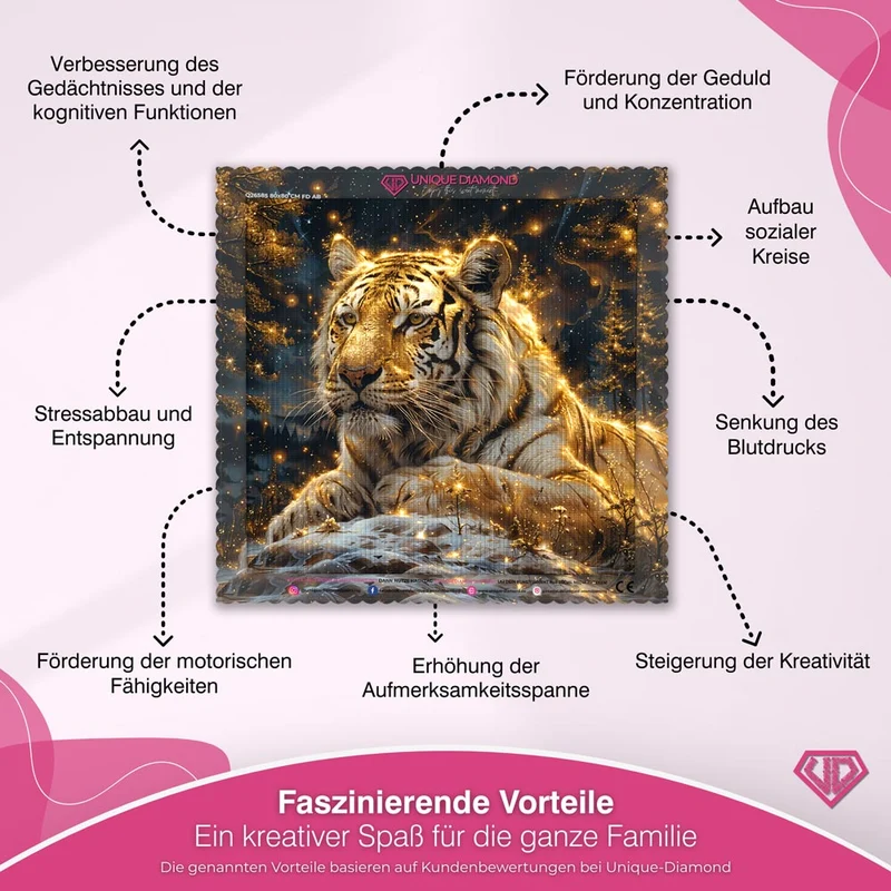 5D Diamond Painting – Tiger im Winterwald