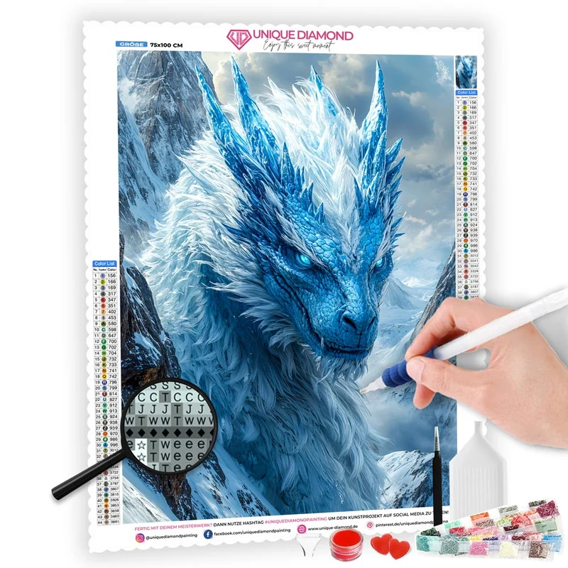 5D Diamond Painting – Eisdrache