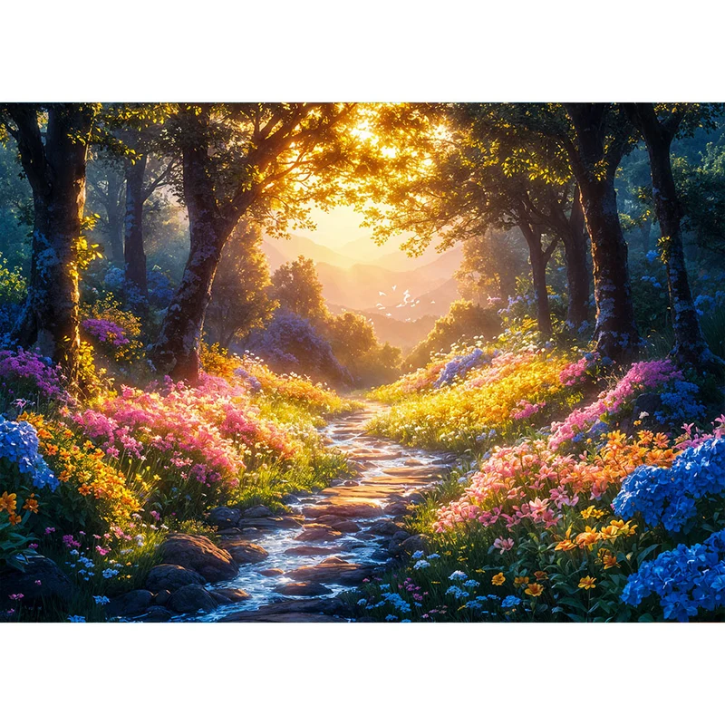 5D Diamond Painting – Verzauberter Waldpfad