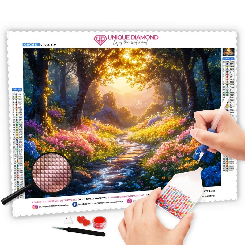 5D Diamond Painting – Verzauberter Waldpfad