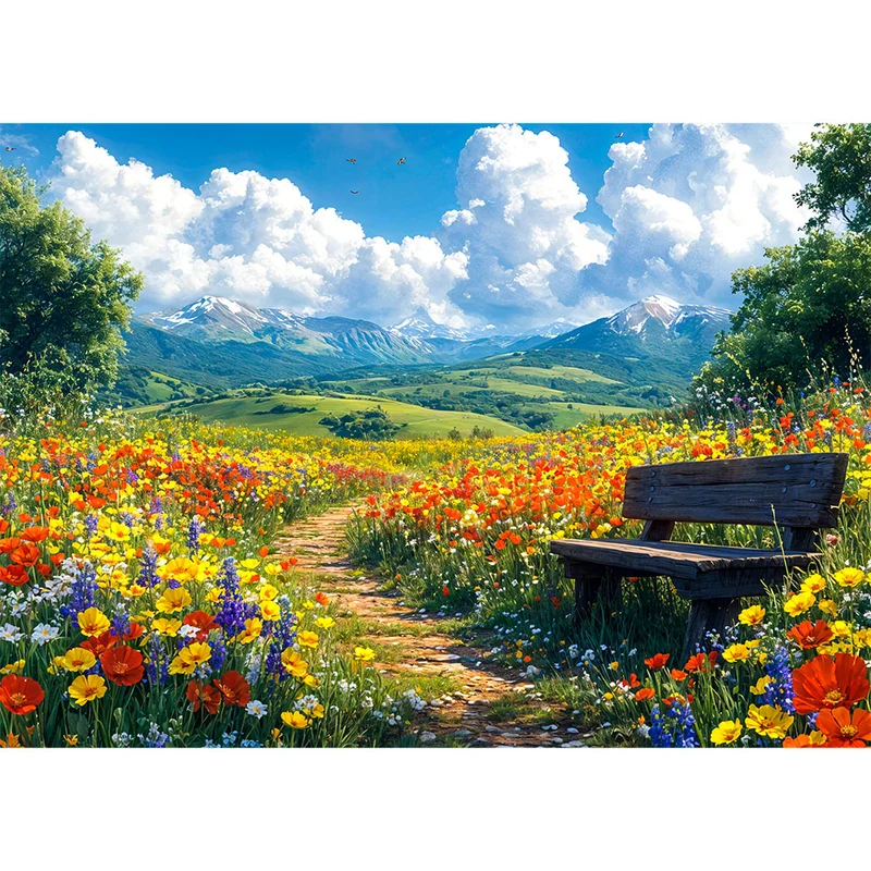 5D Diamond Painting – Blühende Landschaft