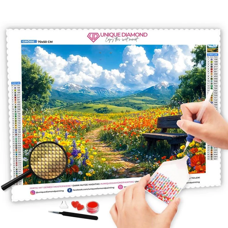 5D Diamond Painting – Blühende Landschaft