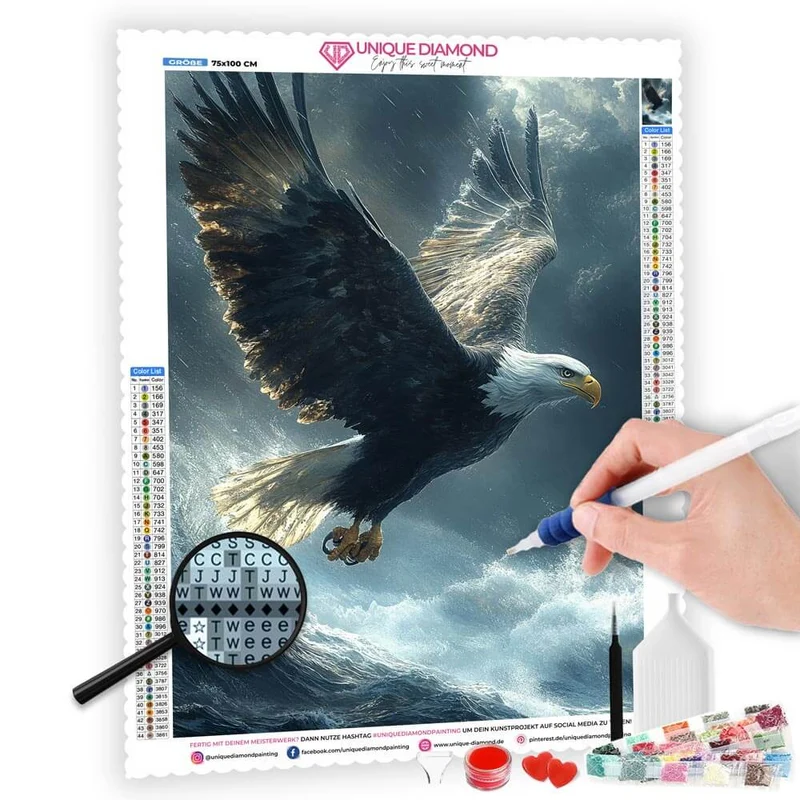 5D Diamond Painting – Mächtiger Seeadler
