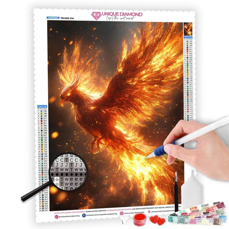 5D Diamond Painting – Feuriger Phönix