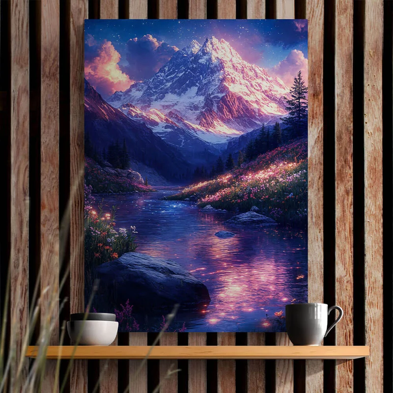 5D Diamond Painting – Mystische Berglandschaft