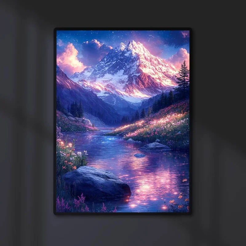 5D Diamond Painting – Mystische Berglandschaft