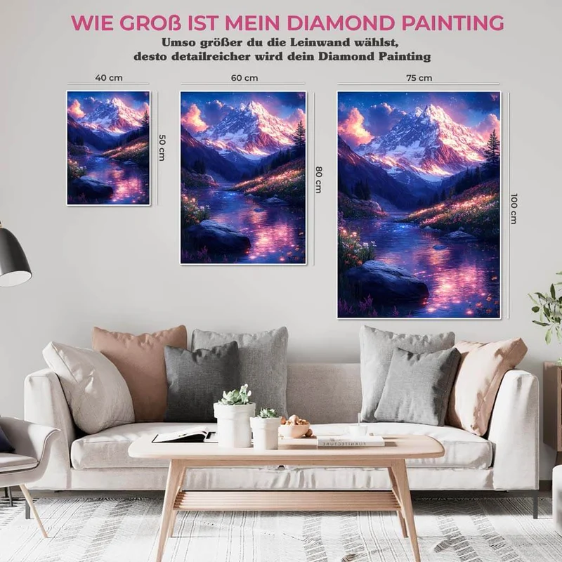 5D Diamond Painting – Mystische Berglandschaft