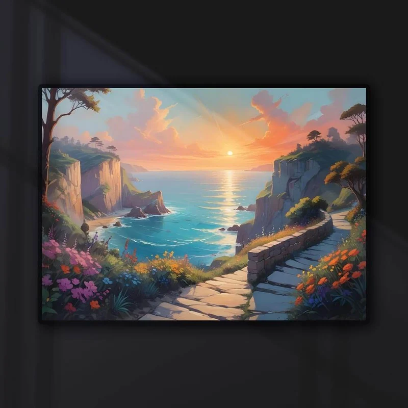 5D Diamond Painting – Küstenlandschaft bei Sonnenuntergang