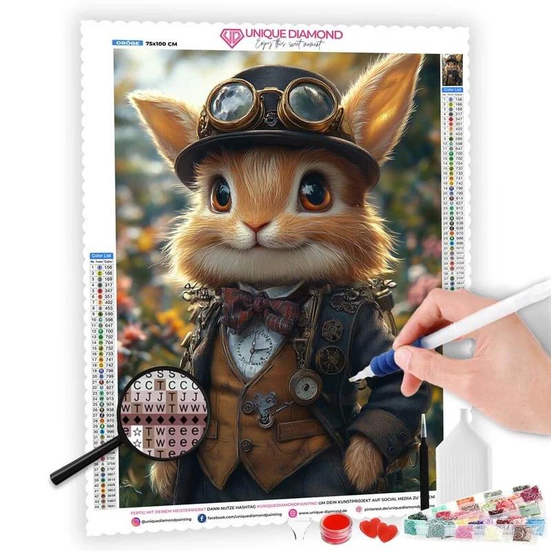 5D Diamond Painting – Steampunk Hase