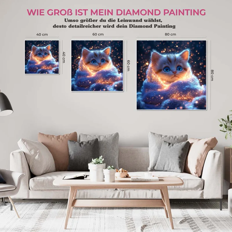 5D Diamond Painting – Funkelnde Kuschelkatze