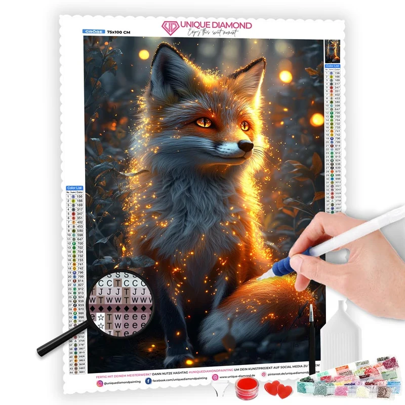 5D Diamond Painting – Mystischer Glanzfuchs