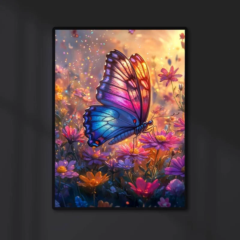 5D Diamond Painting – Schmetterling im Blumenmeer