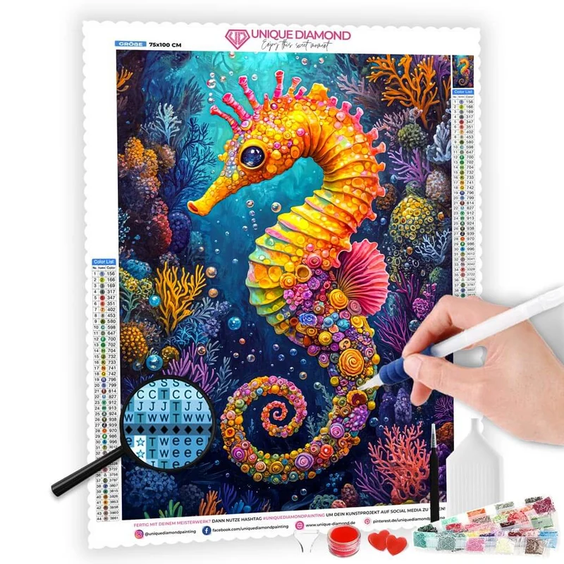 5D Diamond Painting – Tropische Seepferdchen-Träume