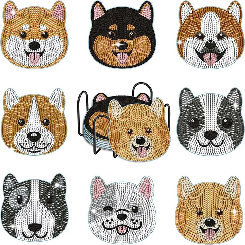 5D Diamond Painting Untersetzer Hunde