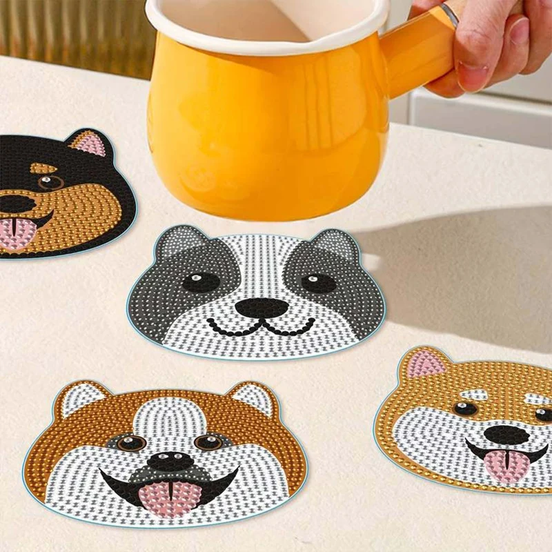 5D Diamond Painting Untersetzer Hunde