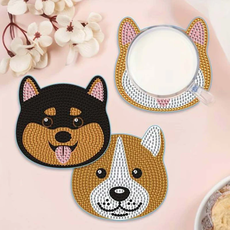 5D Diamond Painting Untersetzer Hunde