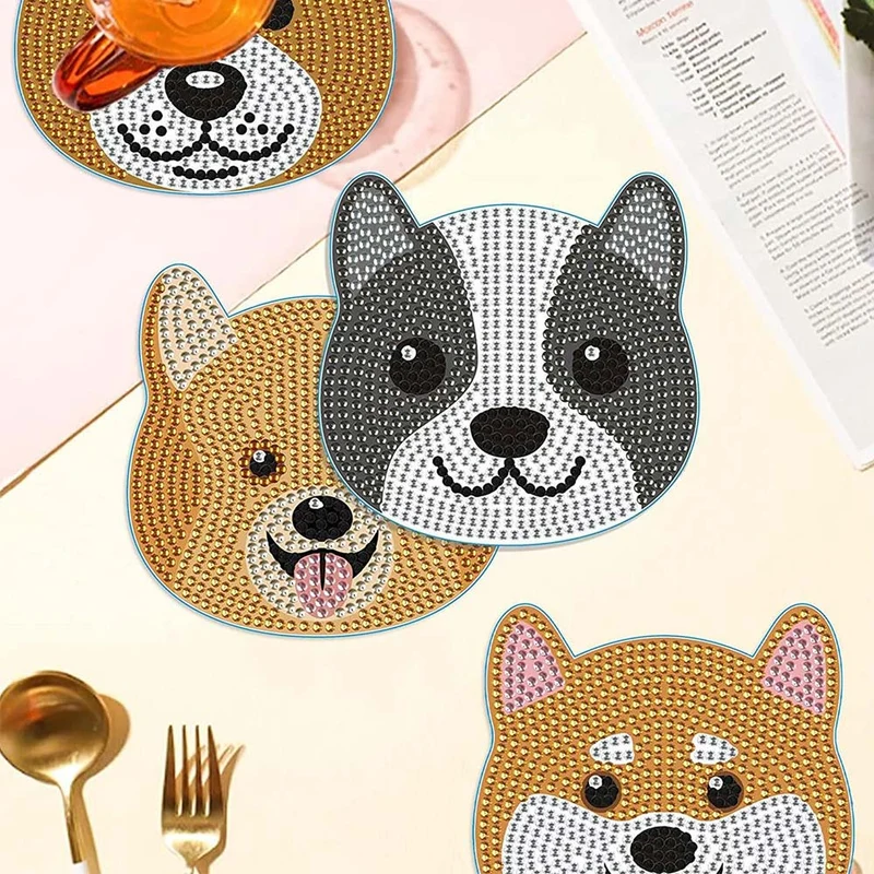 5D Diamond Painting Untersetzer Hunde