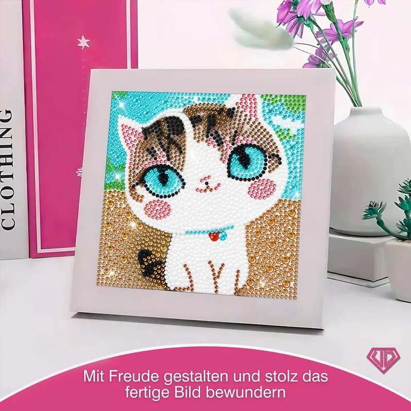5D Diamond Painting Cat With Blue Eyes mit Strasssteinchen