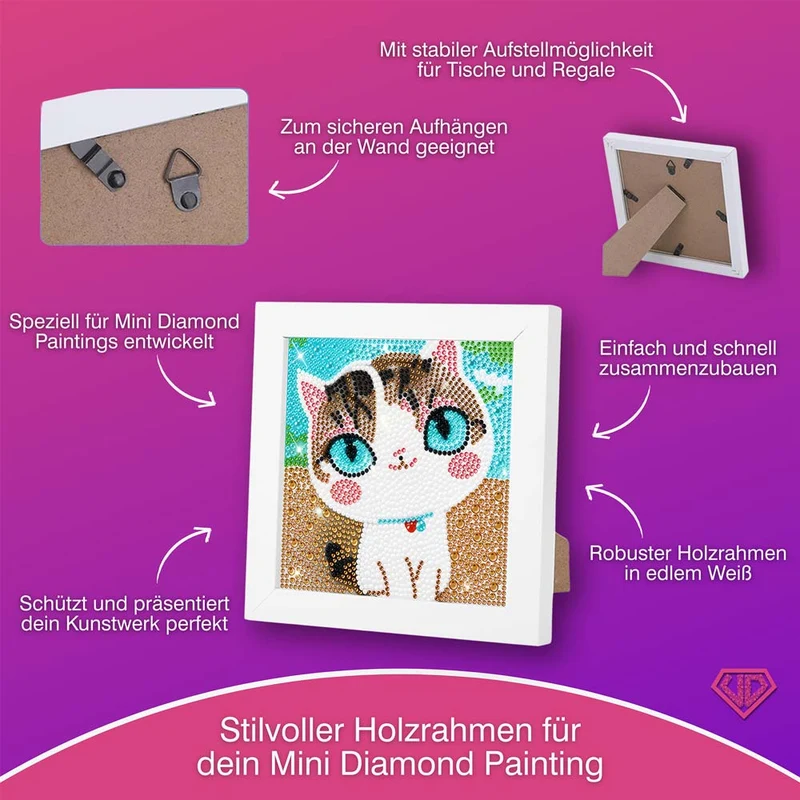5D Diamond Painting Cat With Blue Eyes mit Strasssteinchen