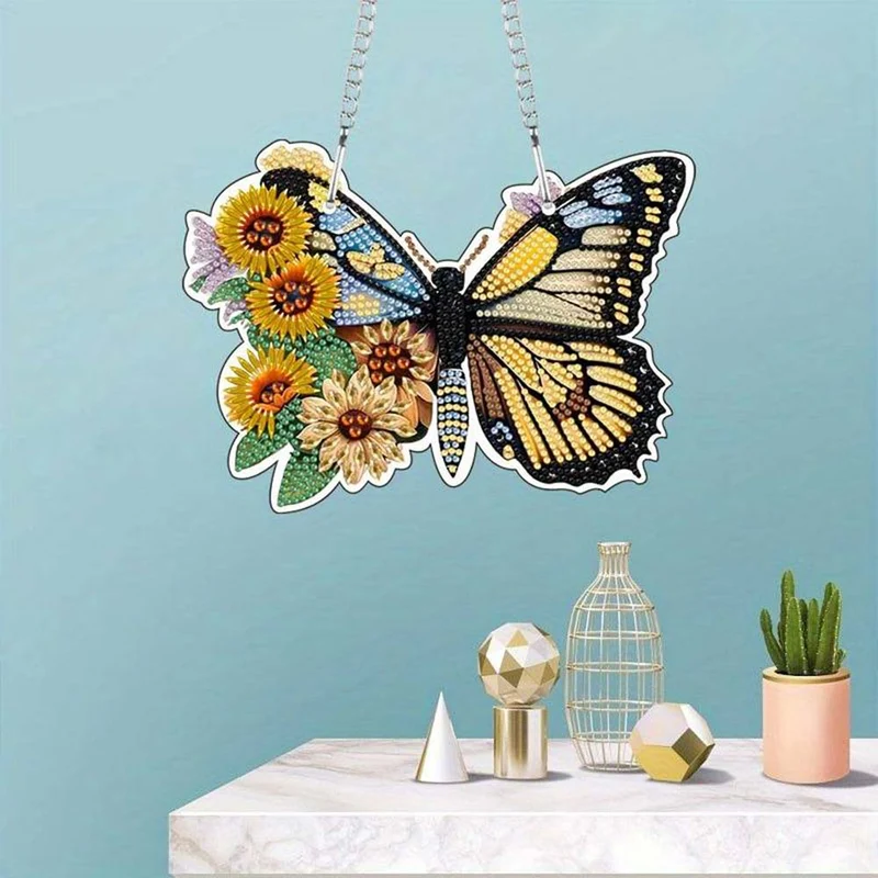 5D Diamond Painting Türanhänger Schmetterling