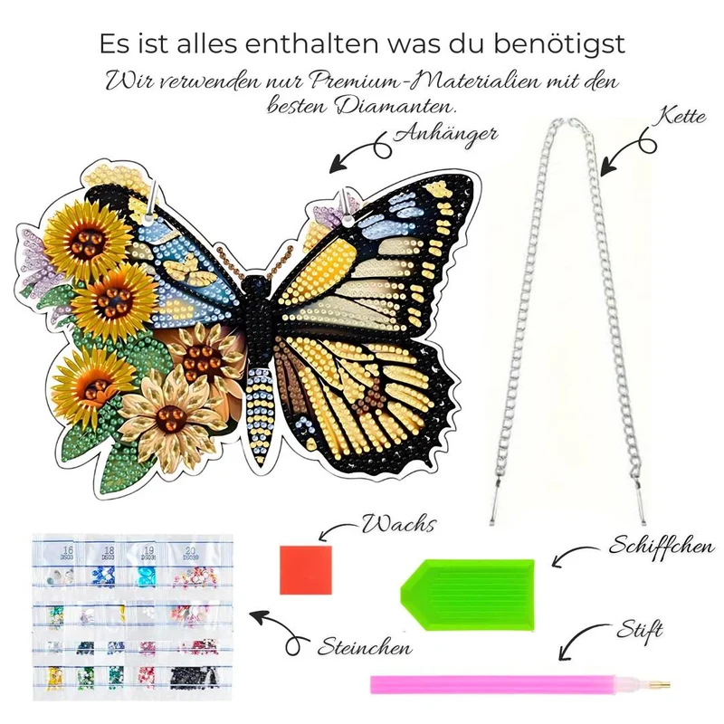 5D Diamond Painting Türanhänger Schmetterling