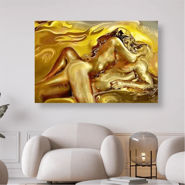 Liegendes Liebespaar küsst sich - 5D DIY Diamond Painting