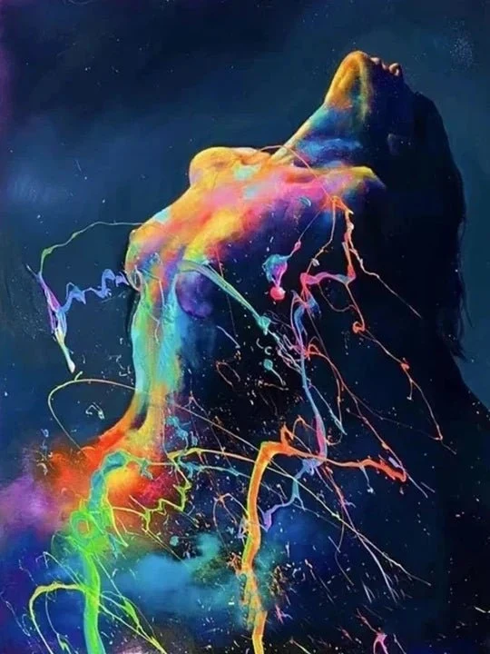 Frau in Regenbogenfarben - 5D DIY Diamond Painting