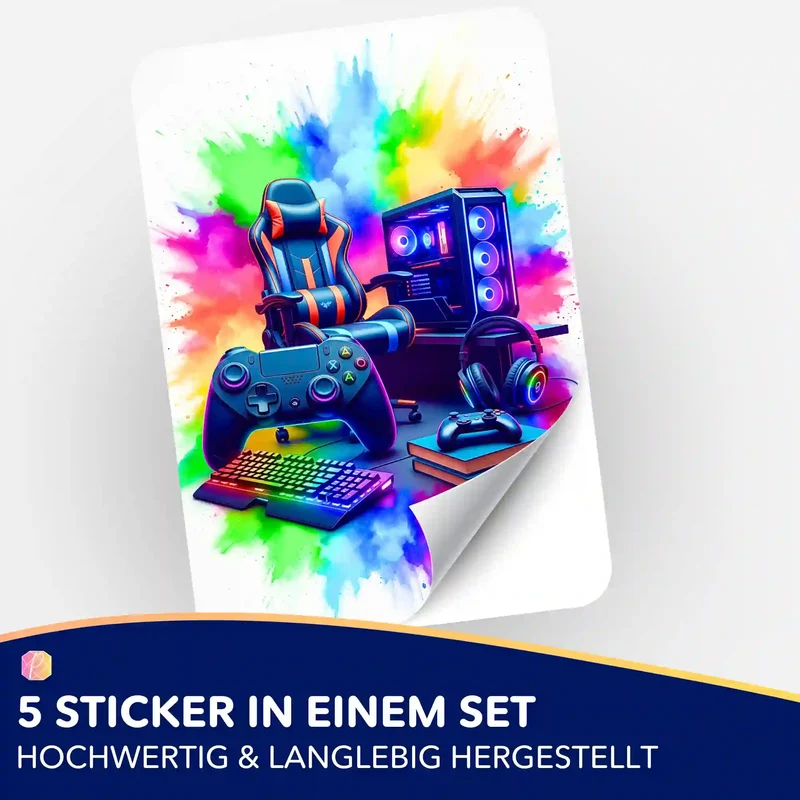 Aufkleber 5er-Set - Gaming Zone