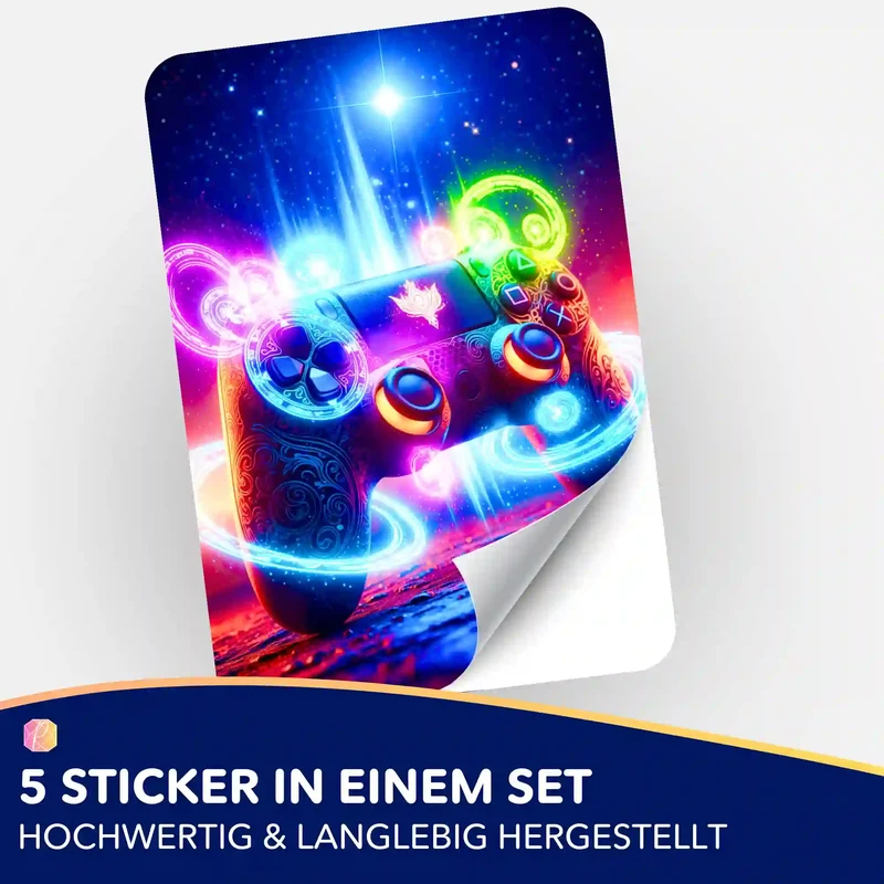 Aufkleber 5er-Set - Gamer Universum