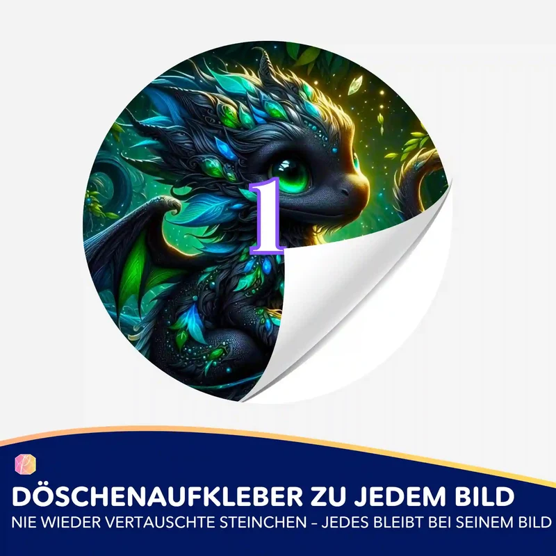 Döschenaufkleber - Drago der kleine Drache