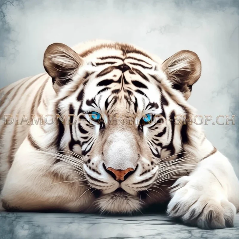 Weisser Tiger mit blauen Augen LA - 5D DIY Diamond Painting