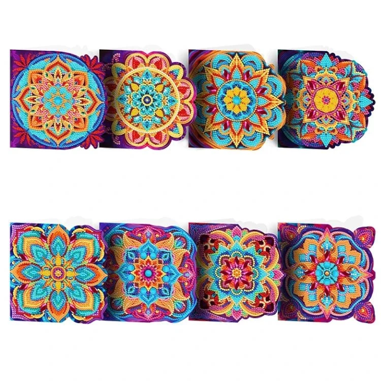 Mandala Diamond Painting Grußkarten (8x) – DIY Karten Set