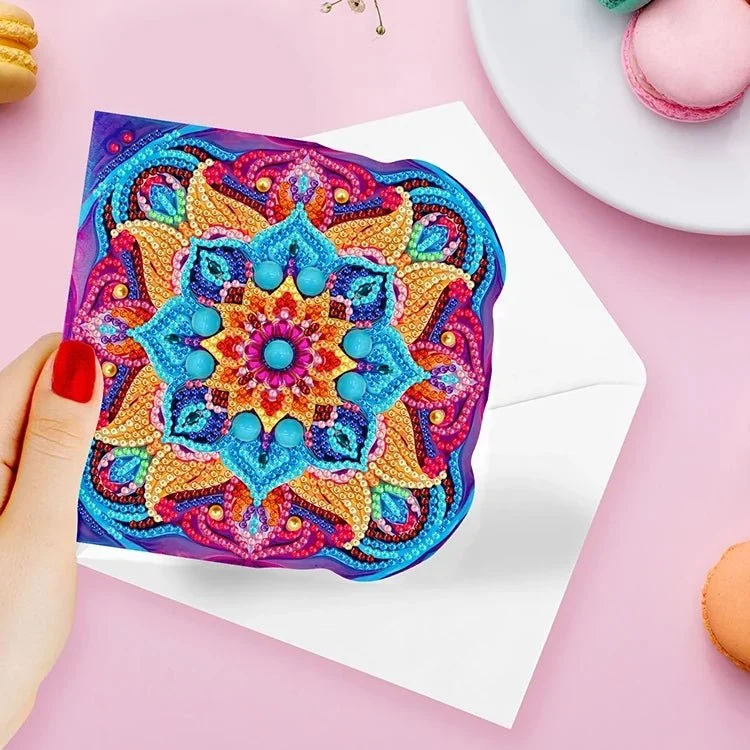 Mandala Diamond Painting Grußkarten (8x) – DIY Karten Set
