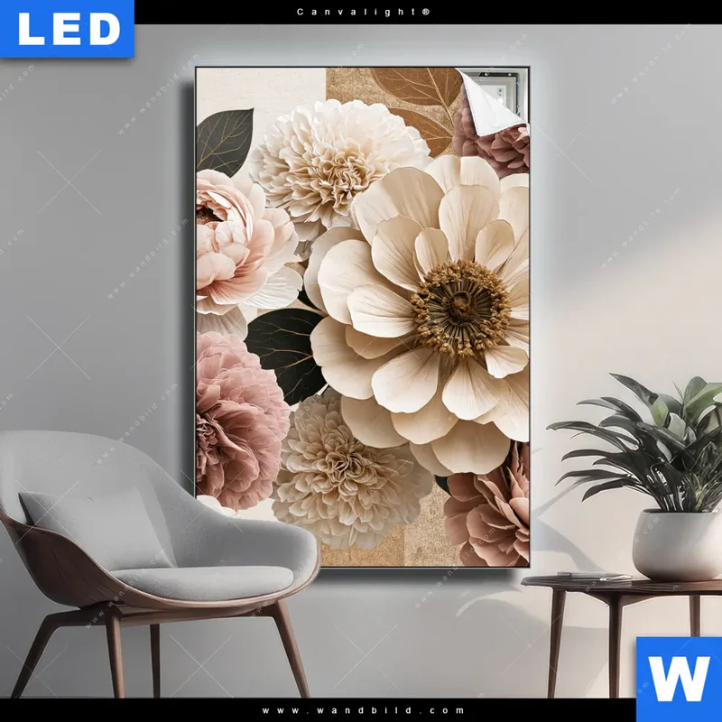 Canvalight® Leuchtbild | Rosé Garden | Hochformat