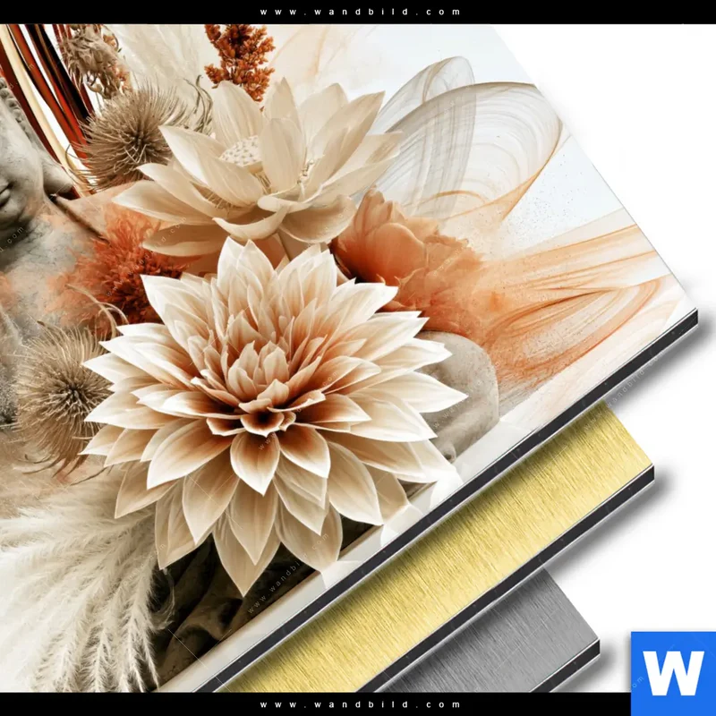 Aluminiumbild gebürstet | Buddha – Harmonie der Natur | Rund