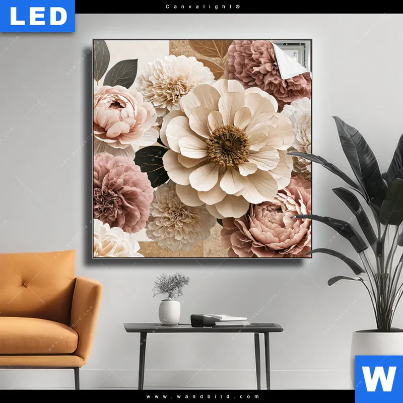 Canvalight® Leuchtbild | Rosé Garden | Quadrat