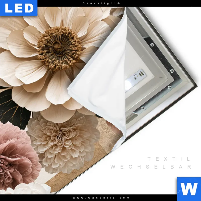 Canvalight® Leuchtbild | Rosé Garden | Quadrat