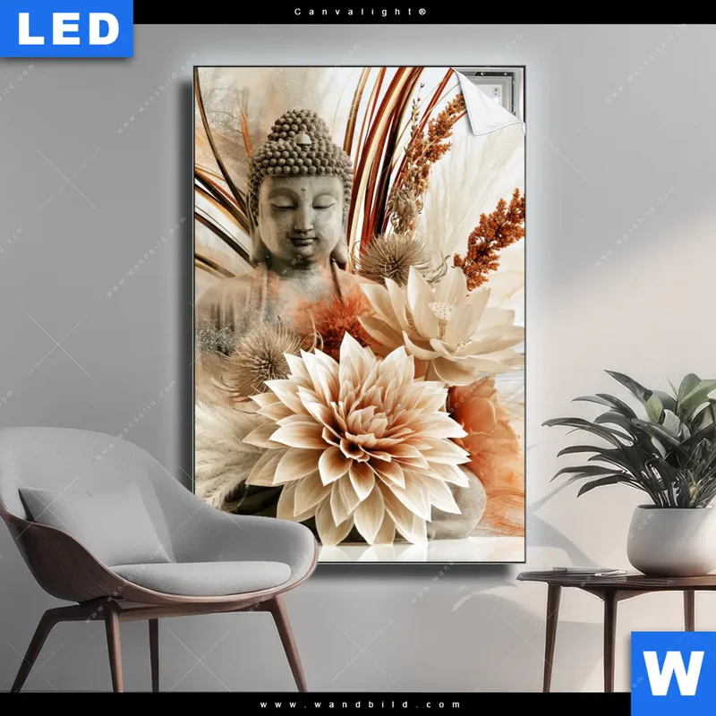 Canvalight® Leuchtbild | Buddha – Harmonie der Natur | Hochformat
