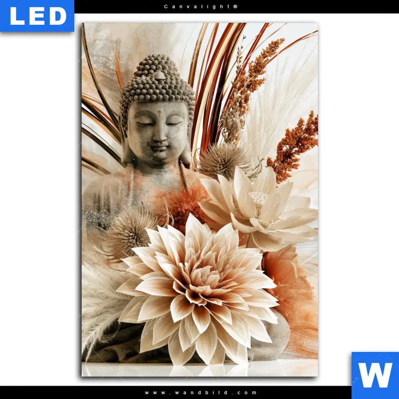 Canvalight® Leuchtbild | Buddha – Harmonie der Natur | Hochformat