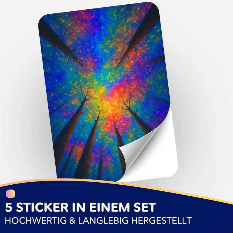 Aufkleber 5er-Set - Jennifer Special - Regenbogenwald