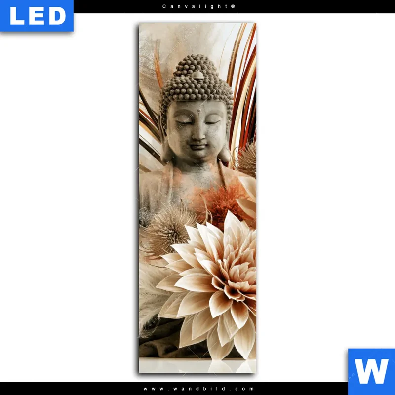 Canvalight® Leuchtbild | Buddha – Harmonie der Natur | Schmal
