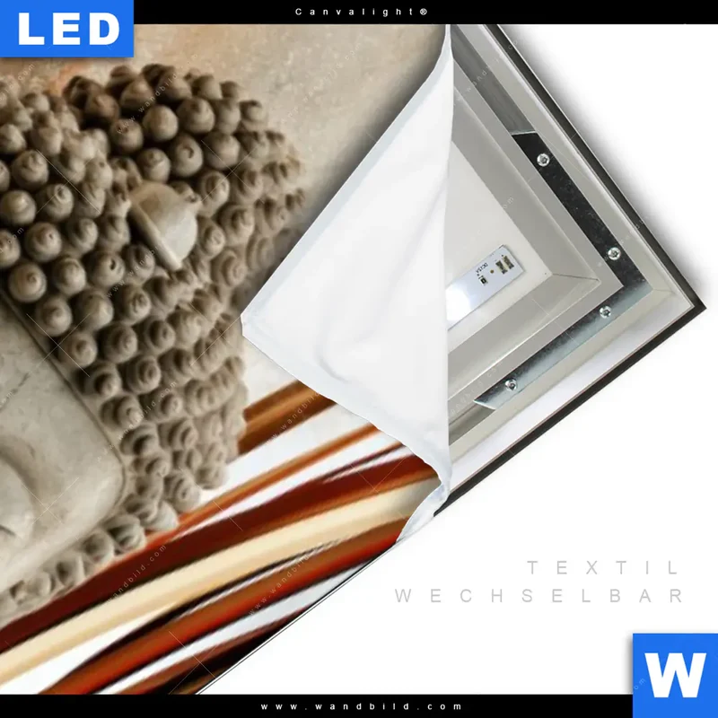 Canvalight® Leuchtbild | Buddha – Harmonie der Natur | Schmal