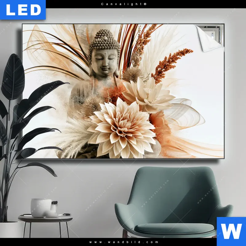 Canvalight® Leuchtbild | Buddha – Harmonie der Natur | Querformat