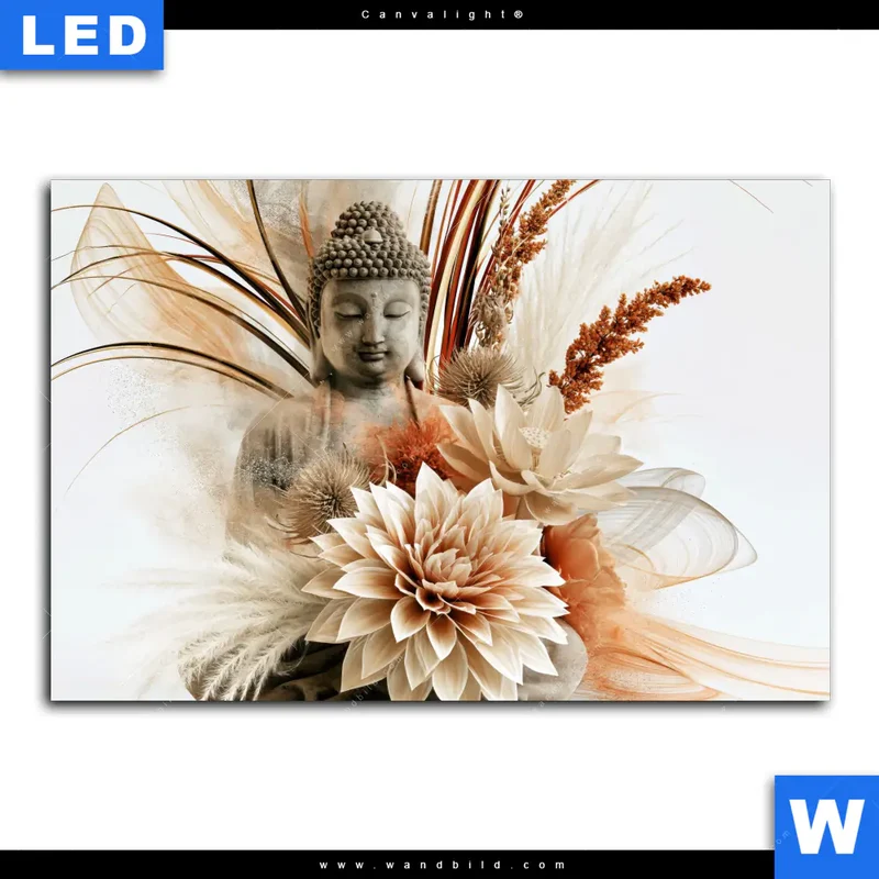Canvalight® Leuchtbild | Buddha – Harmonie der Natur | Querformat