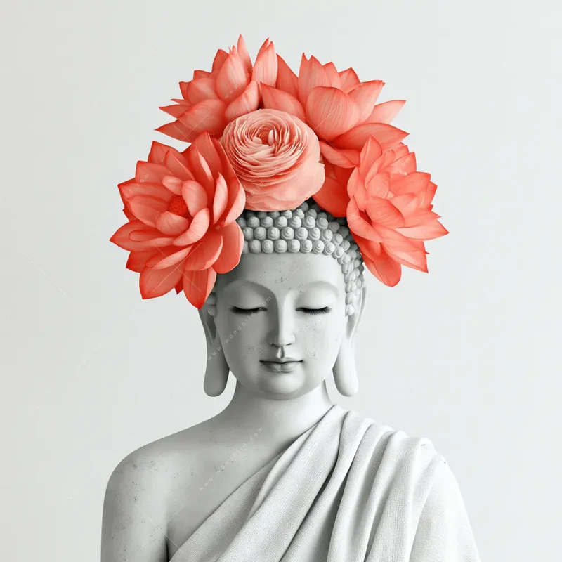 Spannbild | Buddha mit Blütenkrone | Panorama