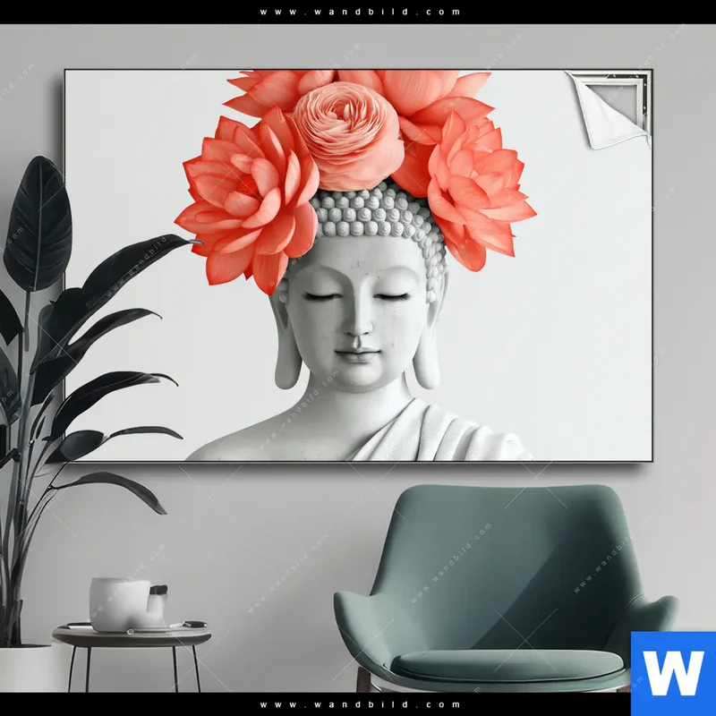 Spannbild | Buddha mit Blütenkrone | Querformat
