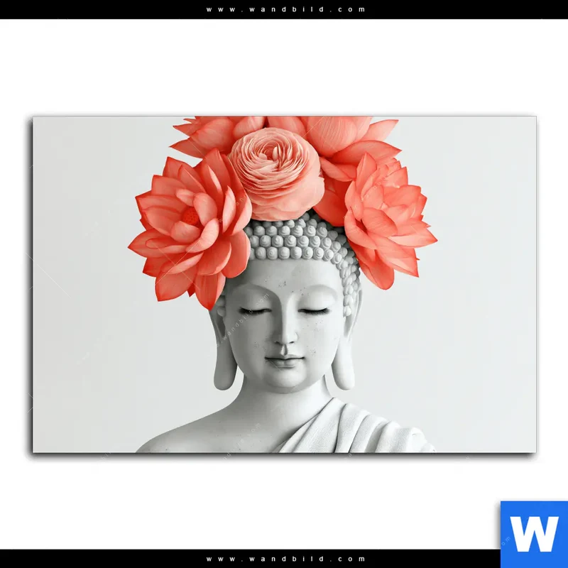 Spannbild | Buddha mit Blütenkrone | Querformat