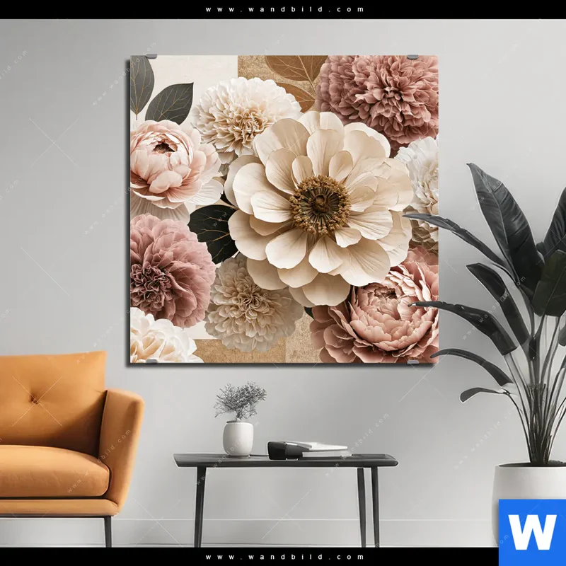 Alu-Dibond Bild | Rosé Garden | Quadrat